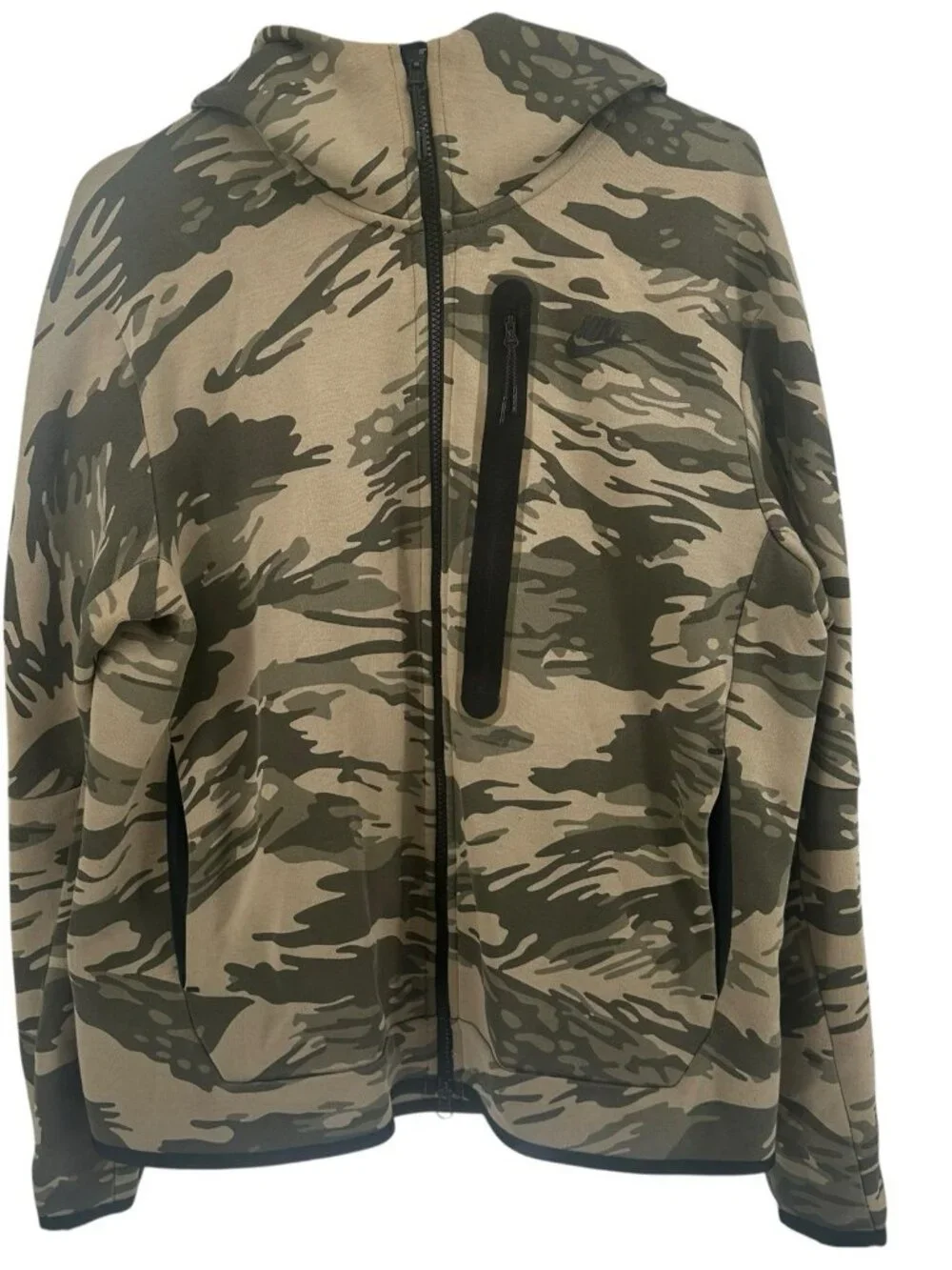 Nike‎ Tech Fleece Hoodie Green Camouflage Full Zip Mens M CU4491-342